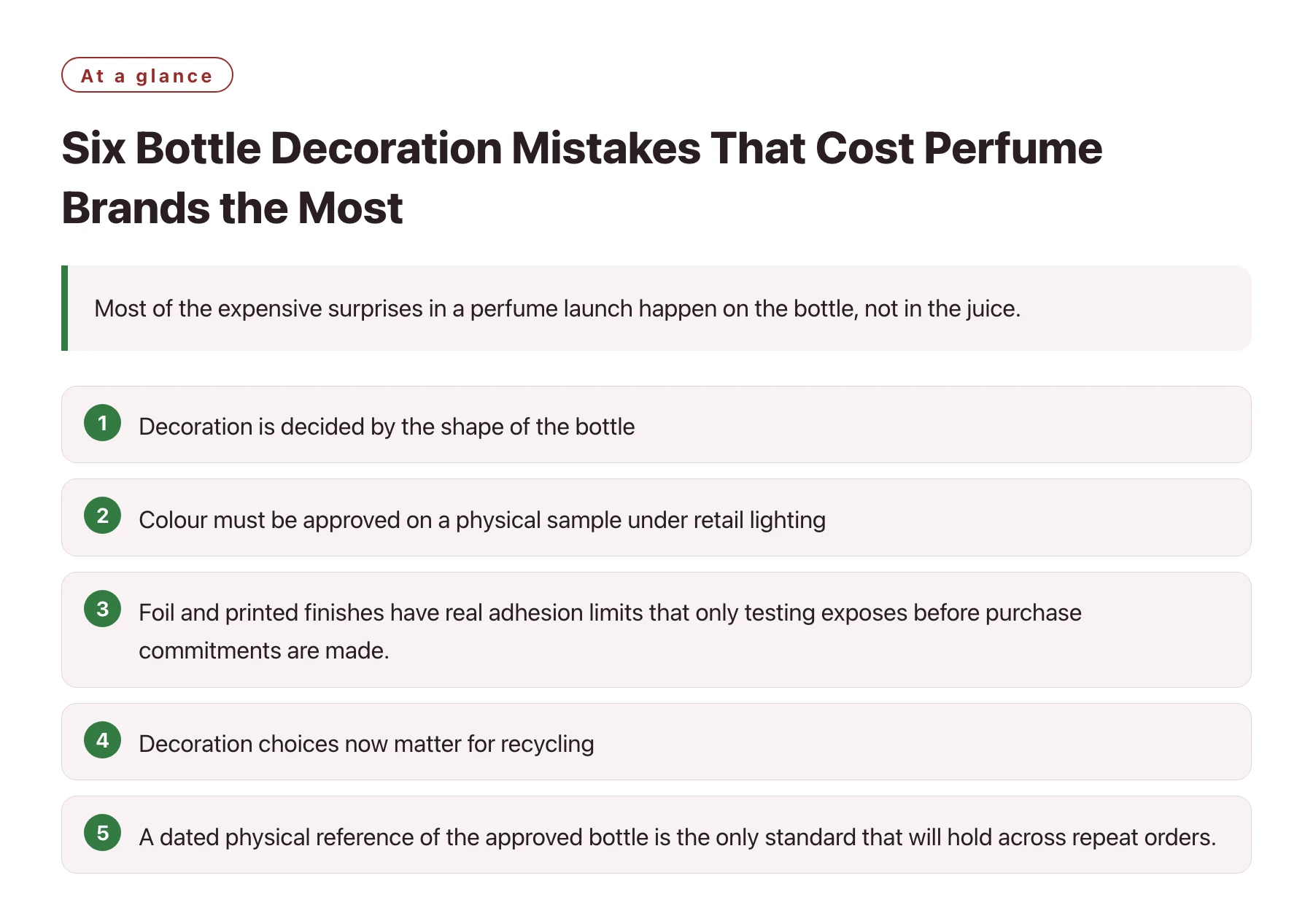Six Bottle Decoration Mistakes That Cost Perfume Brands the Most——全文要点速览